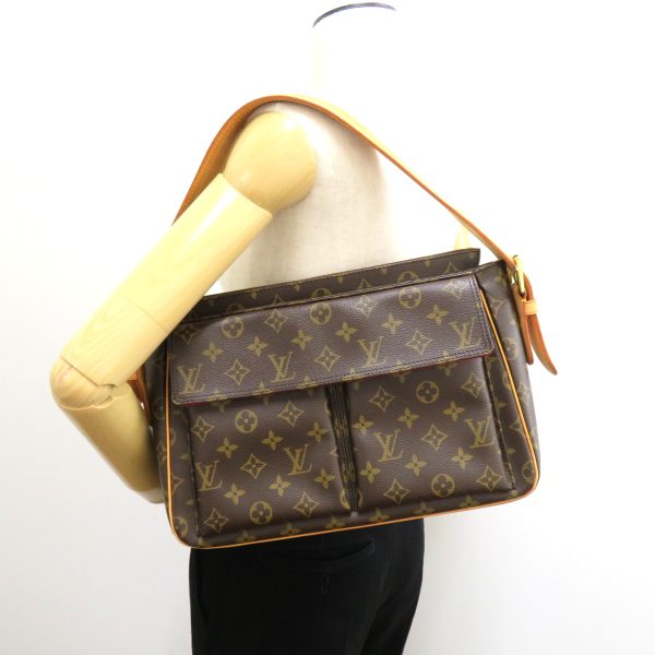 2101217898454 4 Louis Vuitton Viva Cite GM PVC Coated Canvas Shoulder Bag Brown