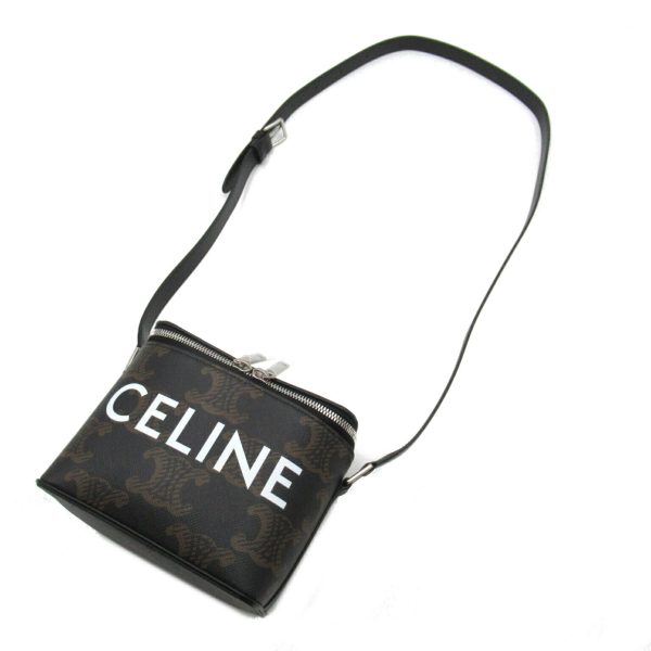 2101217899383 5 Celine Triomphe Box Shoulder Bag PVC Coated Canvas Bag BrownBlack