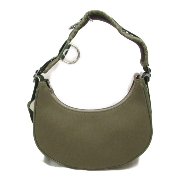 2101217899697 2 Celine Basic Chouchou Hobo Bag Canvas Shoulder Bag Green