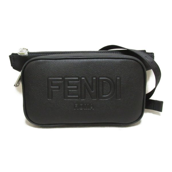 2101217899901 2 FENDI Waist Bag Leather Body Bag Black