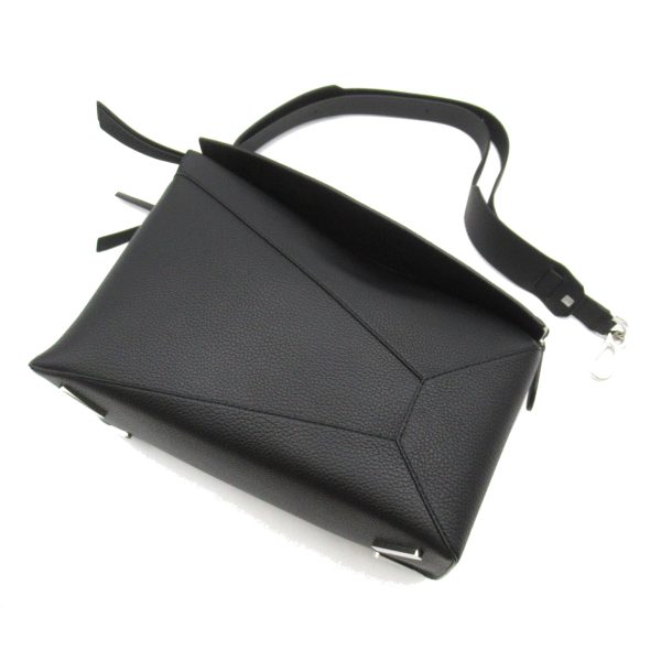 2101217903042 5 LOEWE Puzzle Edge Leather Bag 2 Way Shoulder Bag Black