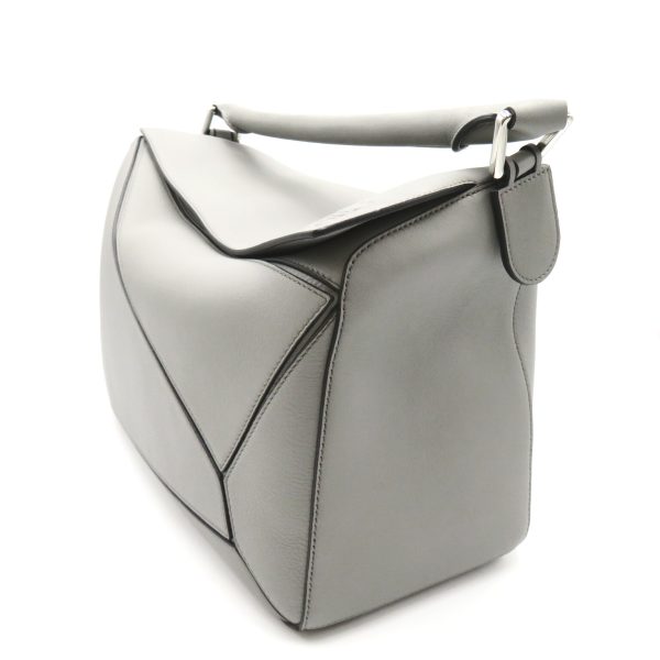 2101217903073 3 LOEWE Puzzle Bag Large 2 way Leather Shoulder Bag Gray