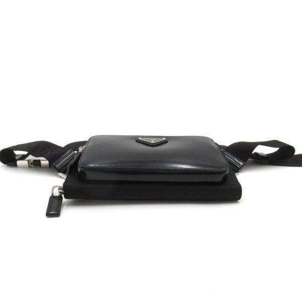 2101217905213 4 PRADA Waist Bag Body Nylon Leather Black