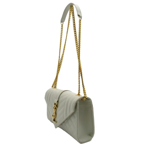 2101217905343 2 Saint Laurent SAINT LAURENT Chain Shoulder Bag Leather Womens White