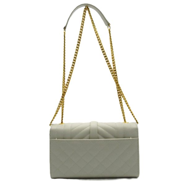 2101217905343 3 Saint Laurent SAINT LAURENT Chain Shoulder Bag Leather Womens White