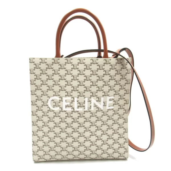 2101217905626 1 CELINE Vertical Cabas Leather Tote Bag Beige