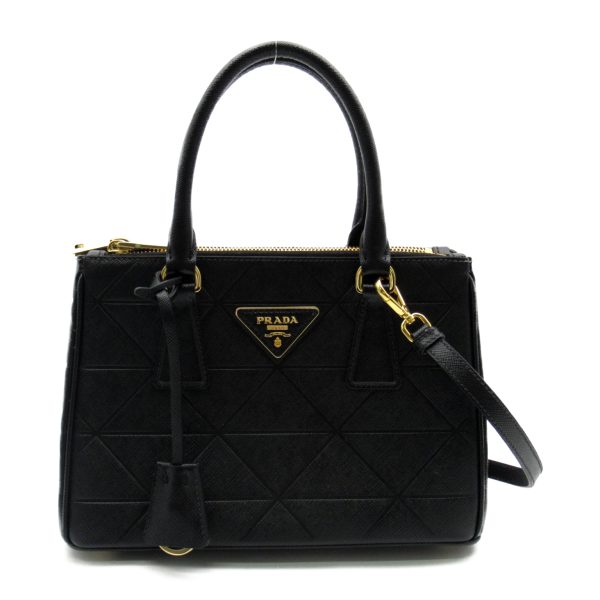 2101217905725 1 Prada 2 Way Leather Shoulder Bag Black