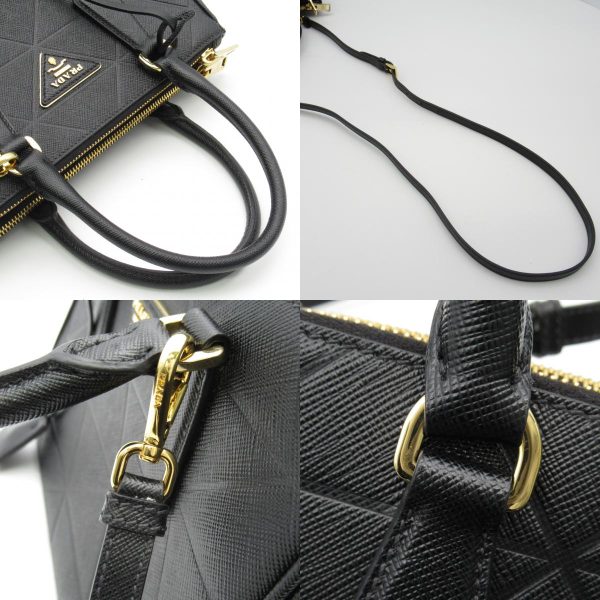 2101217905725 10c Prada 2 Way Leather Shoulder Bag Black