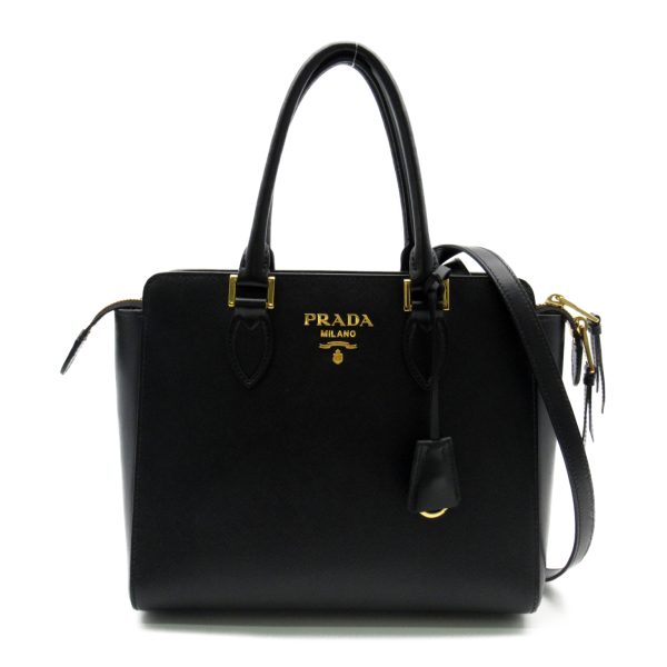 2101217905756 1 Prada 2 Way Saffiano Leather Tote Bag Black