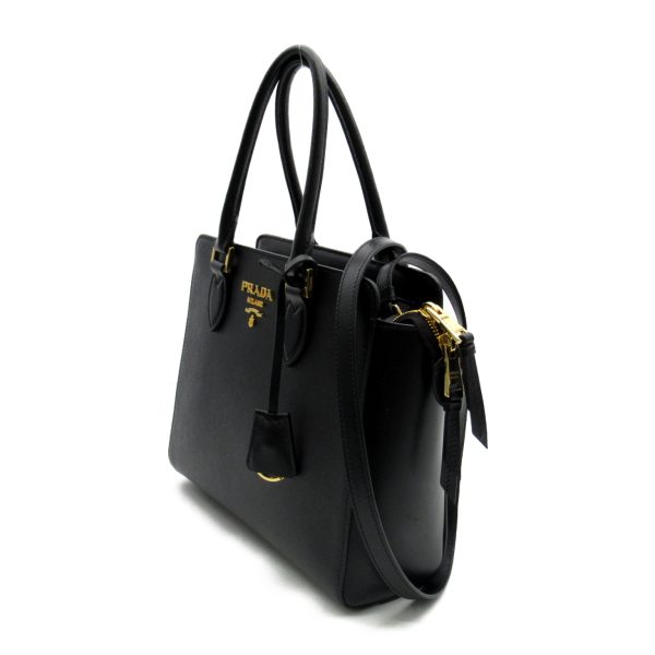 2101217905756 2 Prada 2 Way Saffiano Leather Tote Bag Black