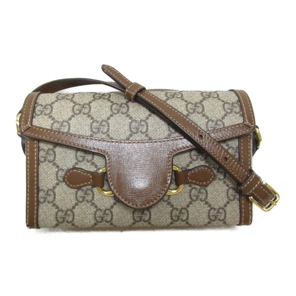 2101217908481 2 Gucci Horsebit Mini Shoulder Bag PVC Coated Canvas Beige