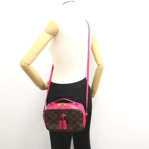 2101217927956 5 Louis Vuitton Saintonge 2 way shoulder bag PVC coated canvas Monogram Brown Pink