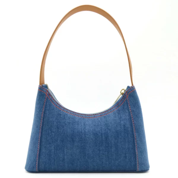 2101217944489 3 Furla Womens Cotton Leather Shoulder Bag Denim Blue