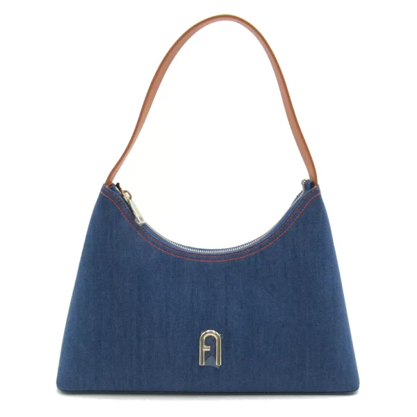 2101217944496 1 Furla Womens Denim Shoulder Bag Blue