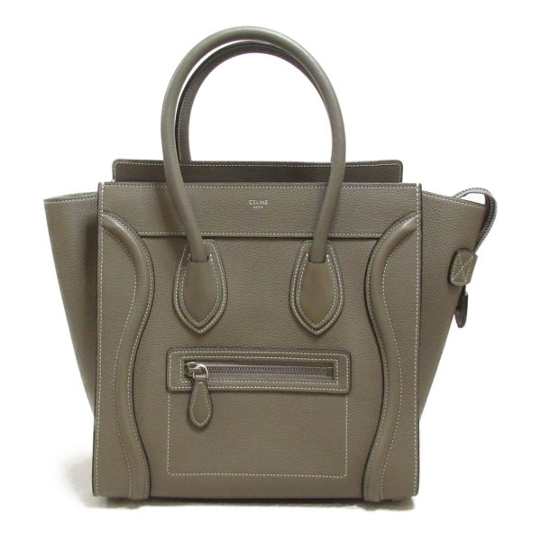 2101217950312 2 CELINE Luggage Shopper Tote Bag Leather Gray