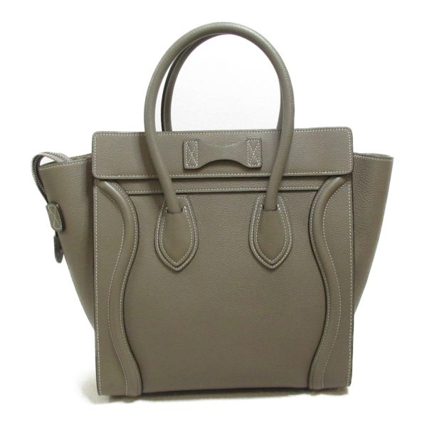 2101217950312 3 CELINE Luggage Shopper Tote Bag Leather Gray