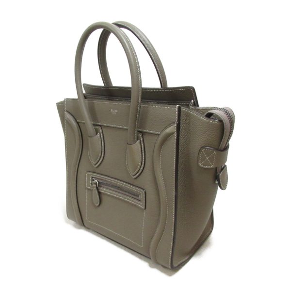 2101217950312 4 CELINE Luggage Shopper Tote Bag Leather Gray