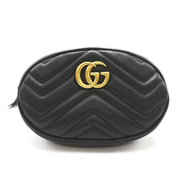 2101217956727 1 Gucci GG Marmont Quilted Leather Waist Bag Black