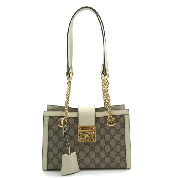 2101217956888 1 Gucci Padlock GG Small Canvas Shoulder Bag Ivory