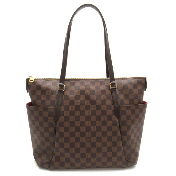 2104102254977 1 Louis Vuitton Womens Totally MM Tote Bag PVC Coated Canvas Damier Brown