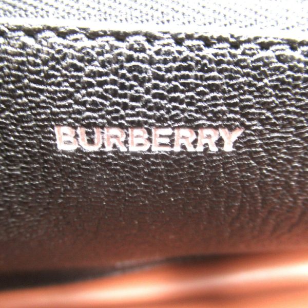 2104102259958 8 Burberry Check Pattern Shoulder Bag Leather Black