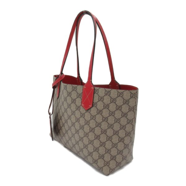 2104102262316 4 Gucci GG Supreme Tote Bag Canvas GG Supreme Beige Red