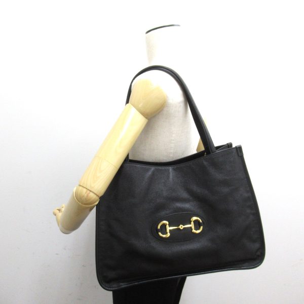 2104102266482 5 GUCCI Horsebit Tote Bag Tote Bag Leather Black