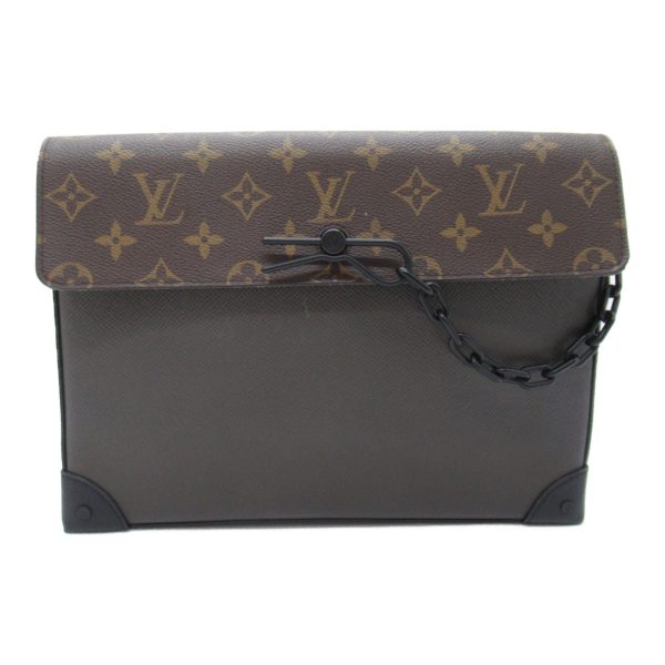 2106800535334 6 Louis Vuitton Pochette Steamer Second Clutch Bag Coated Canvas Leather Monogram Brown