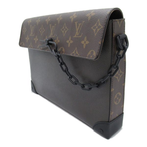 2106800535334 7 Louis Vuitton Pochette Steamer Second Clutch Bag Coated Canvas Leather Monogram Brown