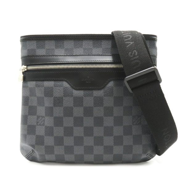 2107400216951 1 Louis Vuitton Thomas Messenger Bag PVC Coated Canvas Damier Graphite Black