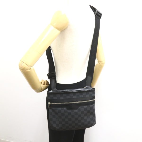 2107400216951 5 Louis Vuitton Thomas Messenger Bag PVC Coated Canvas Damier Graphite Black