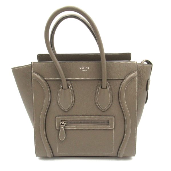 2107600979649 1 Celine Micro Luggage Tote Bag Leather Grey