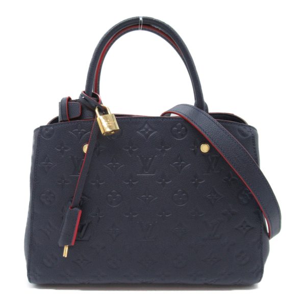 2107600986357 3 Louis Vuitton Montaigne MM Handbag Leather Monogram Empreinte Navy