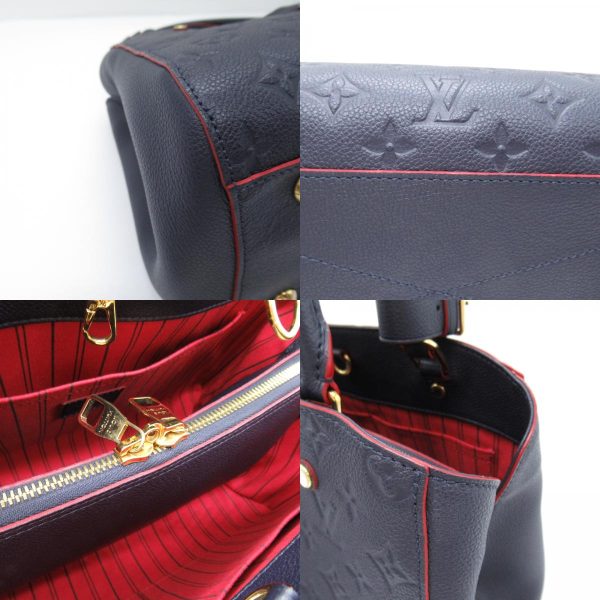2107600986357 8c Louis Vuitton Montaigne MM Handbag Leather Monogram Empreinte Navy