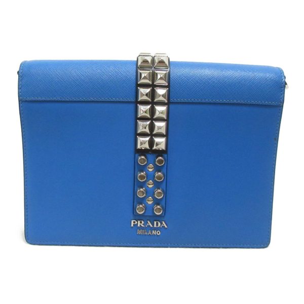 2118400125785 3 Prada Studded Shoulder Bag Saffiano Leather Blue