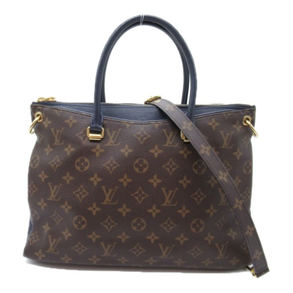 2118800096524 3 Louis Vuitton Womens Pallas 2 Way Shoulder Bag PVC Coated Canvas Monogram Brown