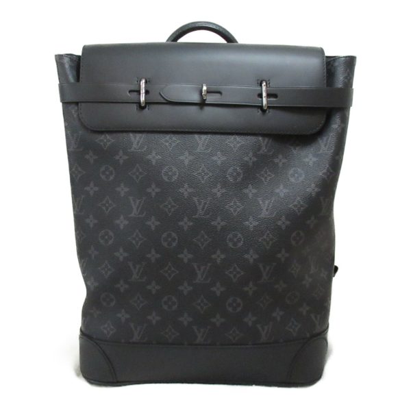 2118900032453 3 Louis Vuitton Steamer Backpack PVC Coated Canvas Monogram Eclipse Rucksack Bag Black