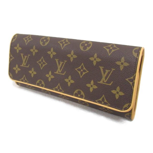 2118900032903 4 Louis Vuitton Pochette Twin GM Shoulder Bag Shoulder PVC Coated Canvas Monogram Brown