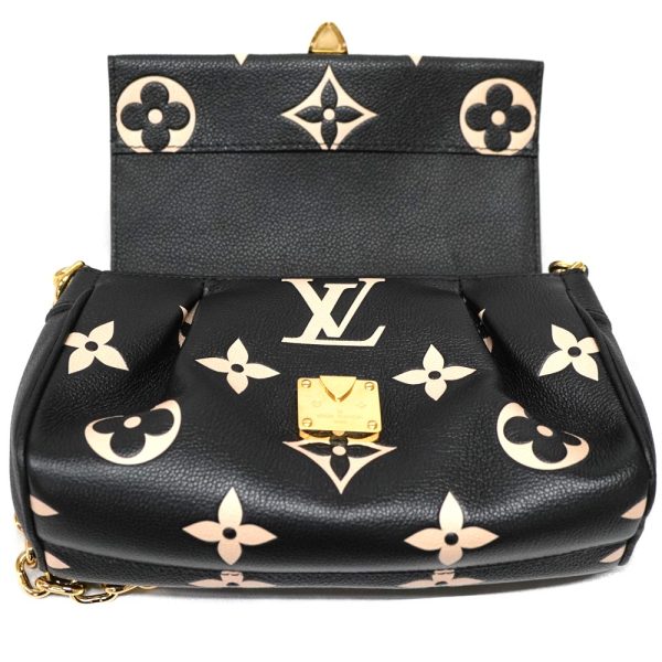 23 1616 8 Louis Vuitton Favorite NM Empreinte Leather Shoulder Bag Black Beige