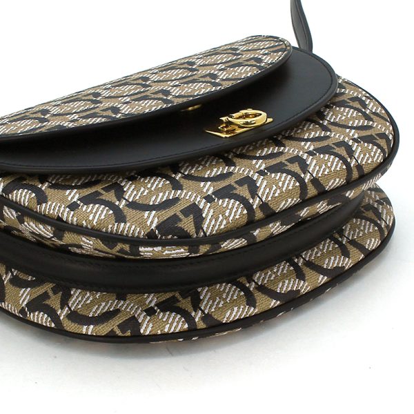 230401 bg7 1 3 Ferragamo Shoulder Bag Gancini Monogram All Over Pattern Leather Genuine Leather Coated Fabric Compact Mini