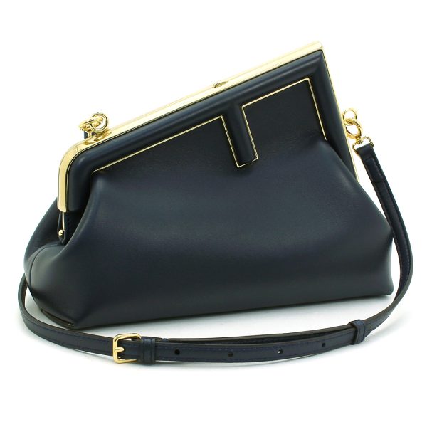 230427 bg1 1 1 1 FENDI Shoulder Bag Clutch Small Nappa Genuine Leather Compact Mini Bag F Design Zucca Pattern Black