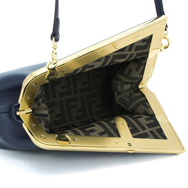 230427 bg1 1 4 FENDI Shoulder Bag Clutch Small Nappa Genuine Leather Compact Mini Bag F Design Zucca Pattern Black