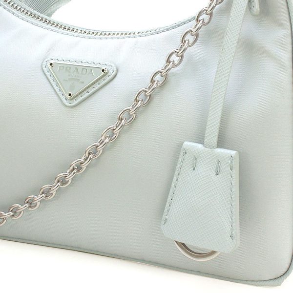 240313 bg6 2 6 PRADA Shoulder Bag Re Edition 2005 Re Nylon TESSUTO SAFFIANO Chain Crossbody Nylon Triangle Logo White