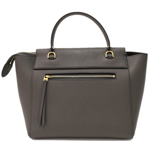 3 Celine Micro Belt Bag 2way Handbag Shoulder Bag Leather Charcoal Gray