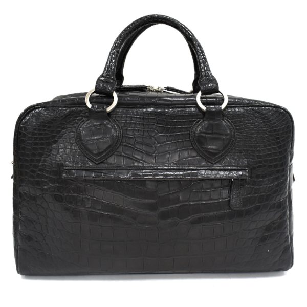 3 Zao Jra Boston Bag Handbag Crocodile Leather Black