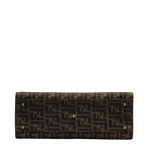 3 Fendi Zucca Handbag Shoulder Bag BrownBlack