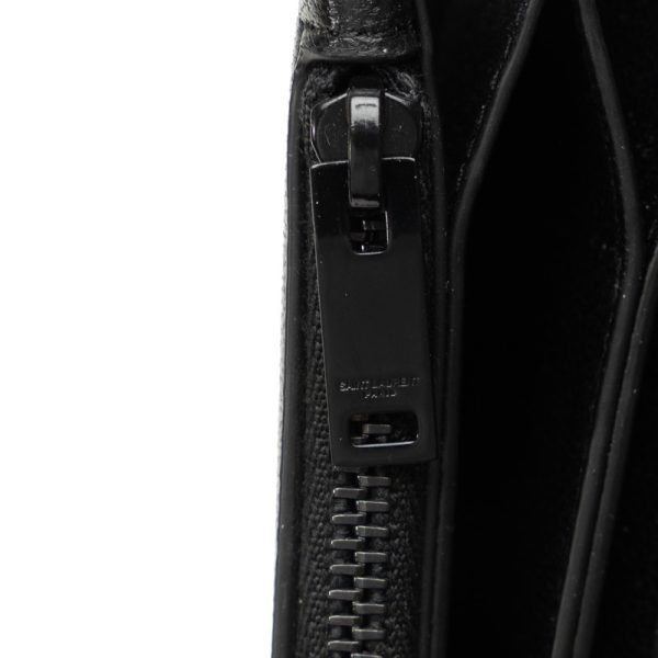 3 Saint Laurent Stitch Shoulder Bag Chain Wallet Black