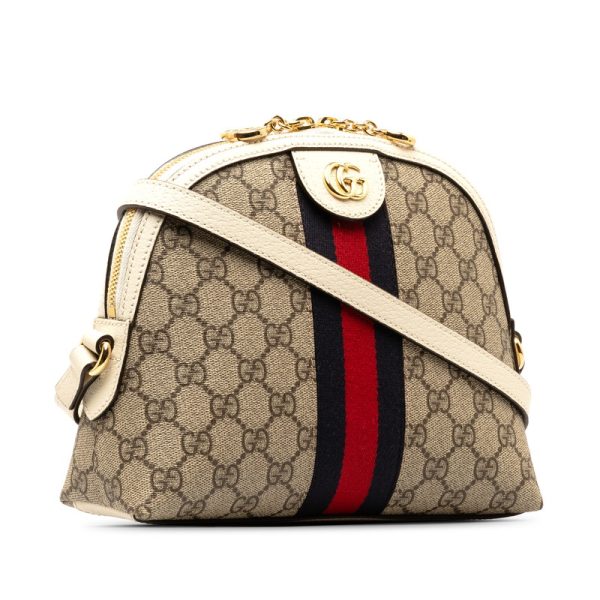 3 Gucci Ophidia GG Supreme Sherry Line Shoulder Bag White Red