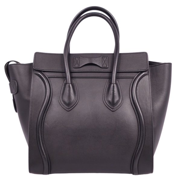 3 Celine Handbag Micro Luggage Calf Leather Black