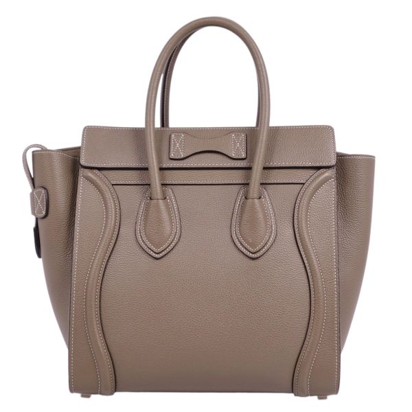3 Celine Handbag Micro Luggage Calf Leather Gray